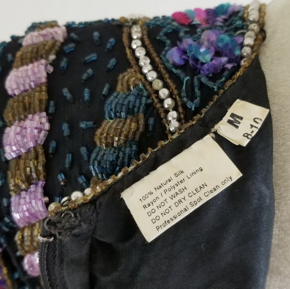 VTG 80s Sweelo Sequin + Bead Tassel Dress - Picture 7 of 8